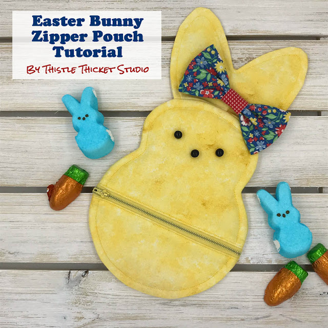 Easter Bunny Zipper Pouch Tutorial by Thistle Thicket Studio. www.thistlethicketstudio.com
