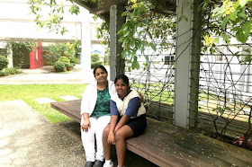 C. Abirami with her mother Madam Umadevi Balakrishnan. She makes it to express stream despite having to cope with caring for her father and siblings.