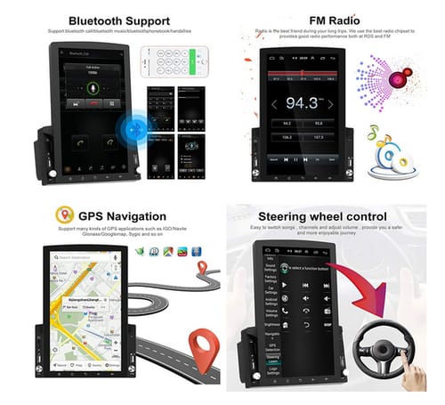 podofo 9.7 Inch Touch Screen Android Car GPS Navigation