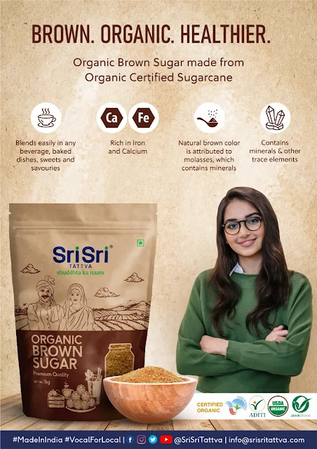 We bring you *SRI SRI TATTVA ORGANIC BROWN SUGAR* - Natural and made with Certified Organic Sugarcane.   Ideal for every day use, our Organic Brown Sugar blends in easily with any beverage or dessert.  ✅ Natural. Organic. Healthier ✅ Contains trace minerals  ✅An ideal alternative to White Sugar   Walk in to a store nearby and take home some sweetness!