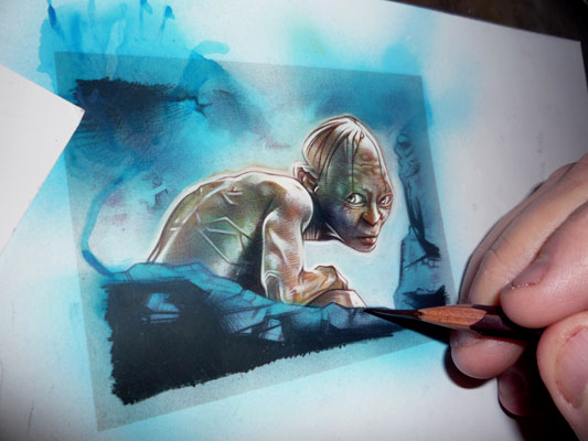 Gollum Painting, original art by Jeff Lafferty