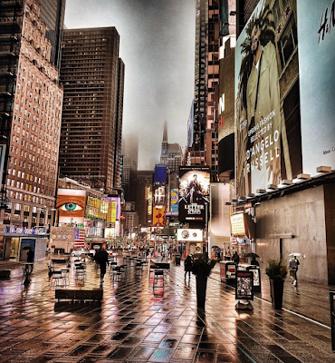 Times Square in the rain