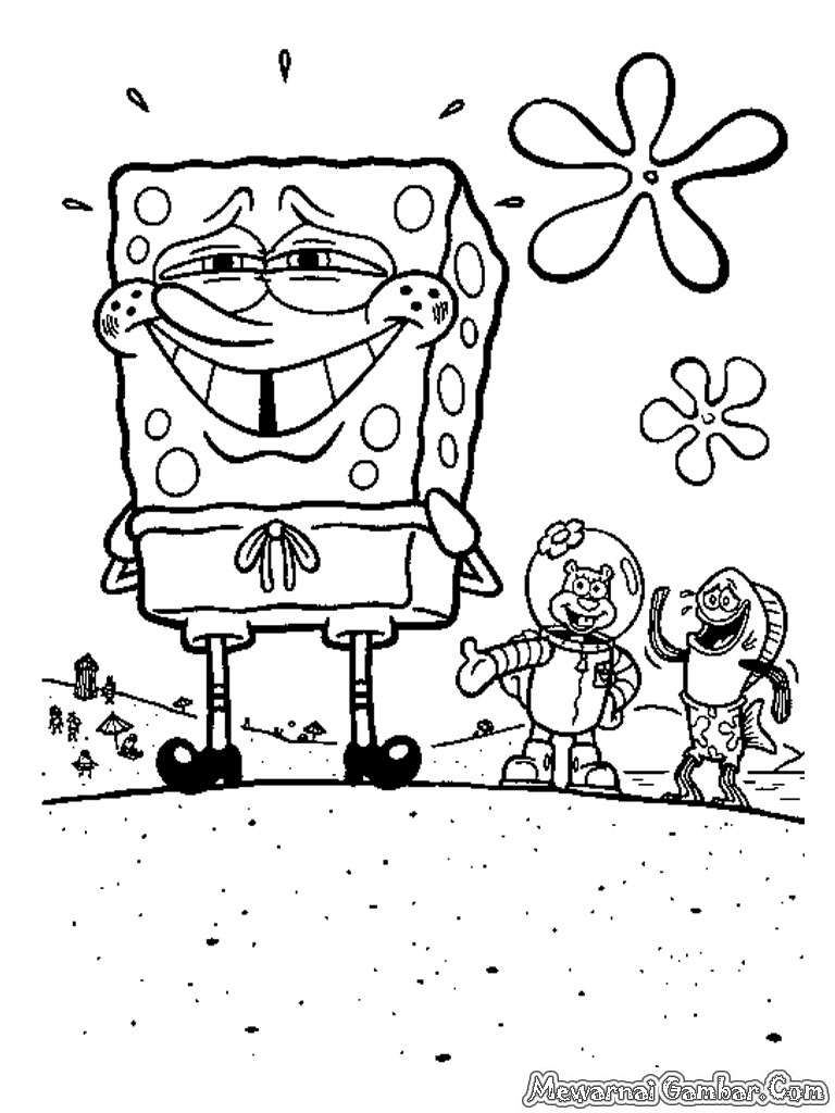 29 Gambar Kartun Spongebob  Untuk Mewarnai Gambar Ipin