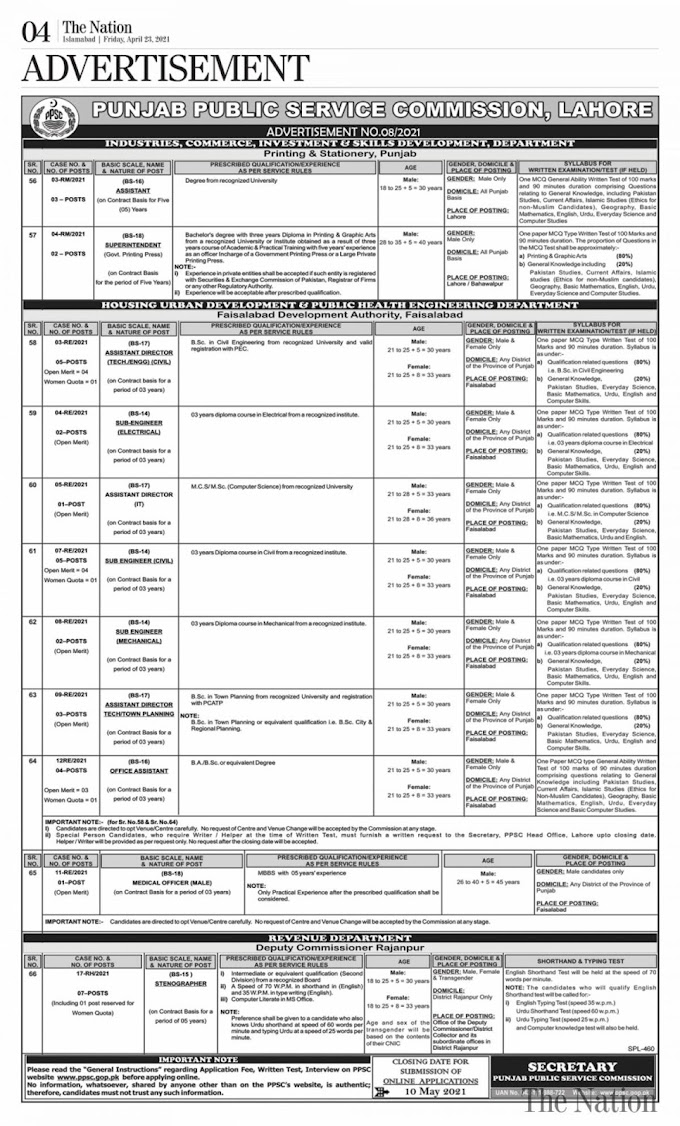  Latest Punjab Public Service  Commission PPSC  Jobs 2021 Jobspk14.com