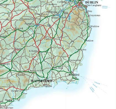 Map of South East Ireland