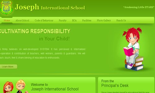 Joseph International School kid website design