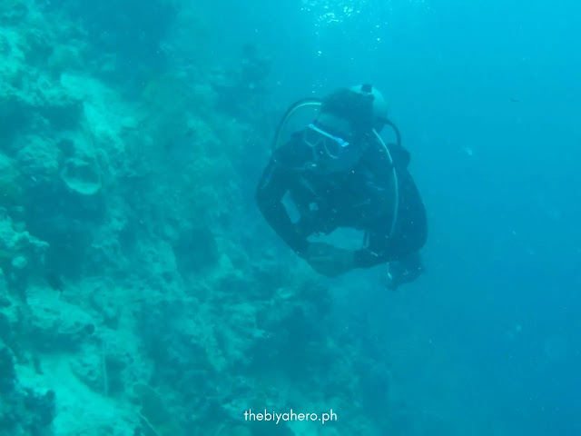 Scuba diving just in front of Panagsama beach