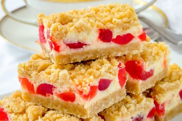 CHERRY VANILLA CHEESECAKE BARS