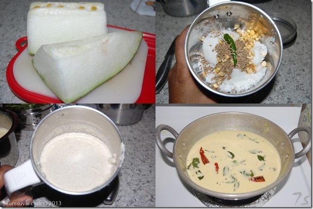 Ash gourd mor kuzhambu process
