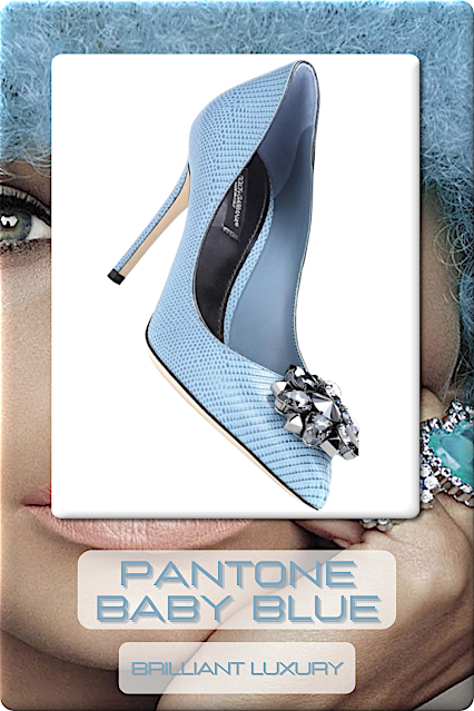♦Pantone Fashion Color Baby Blue #pantone #fashioncolor #blue #shoes #bags #brilliantluxury