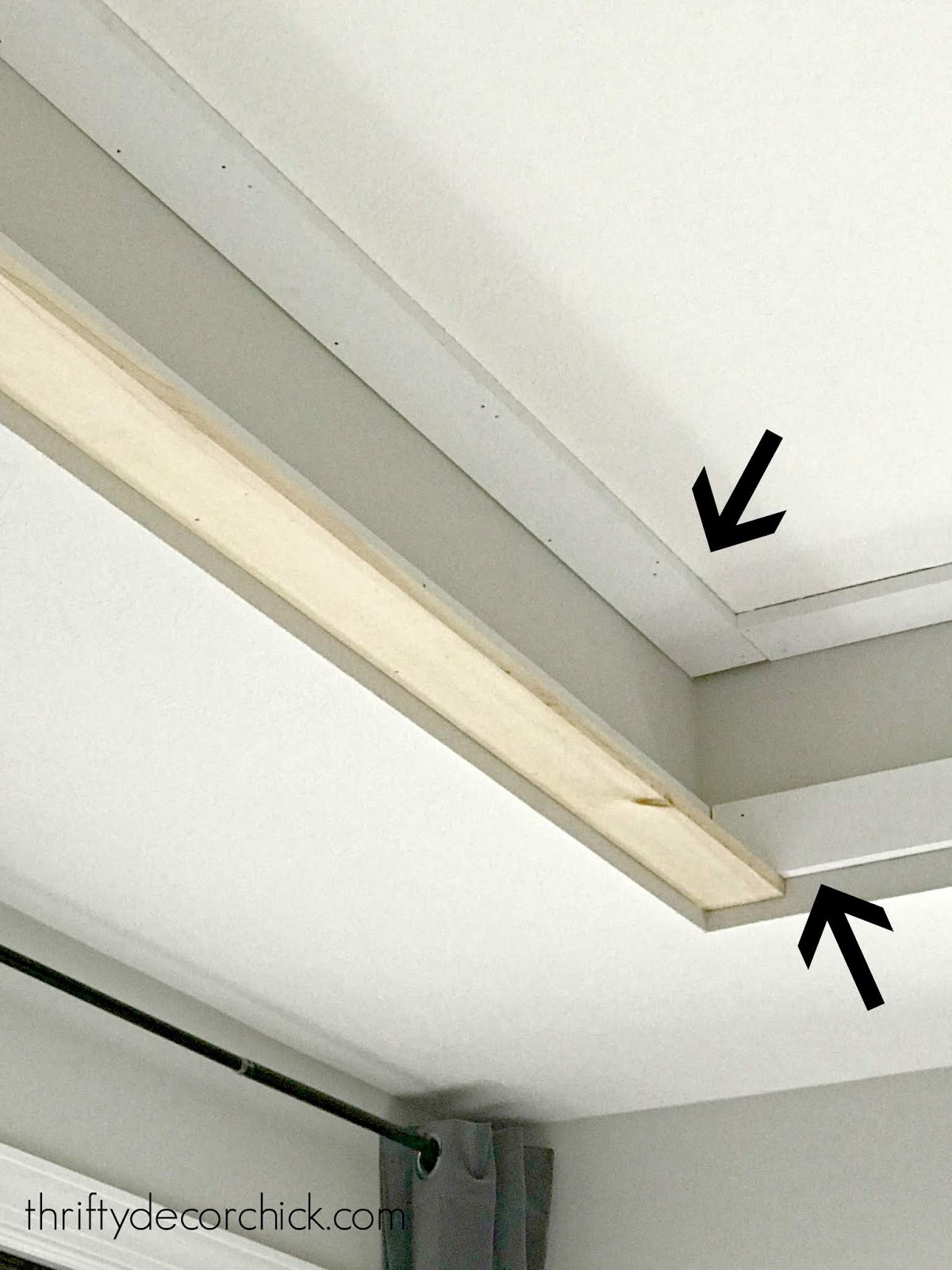 Diy Wood Beams Around A Tray Ceiling