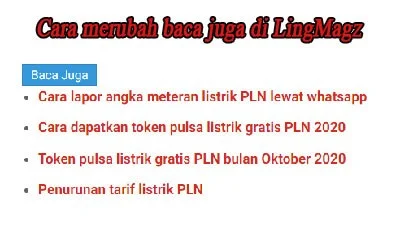 Cara merubah baca juga di template blogger linkmagz