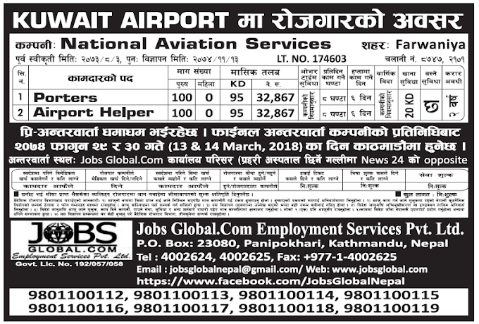 Jobs in Kuwait for Nepali, Salary Rs , 32,867