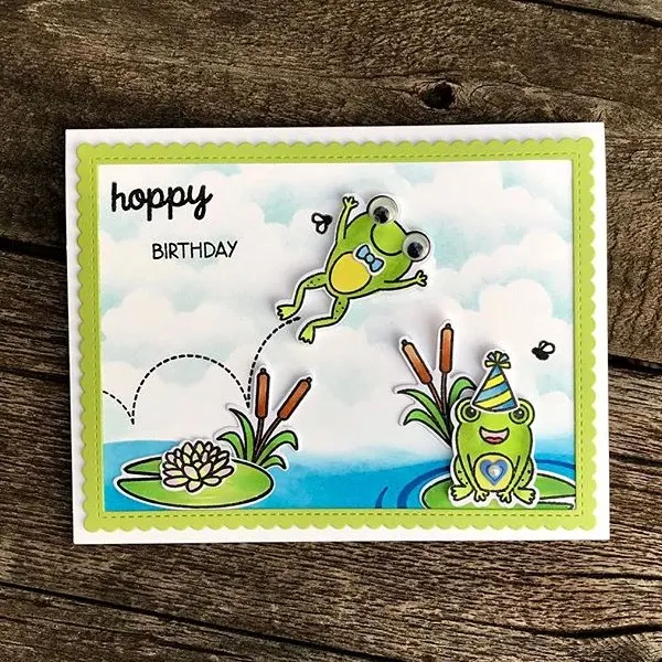 Sunny Studio Stamps: Froggy Friends Customer Card Share by Lynn Hayes