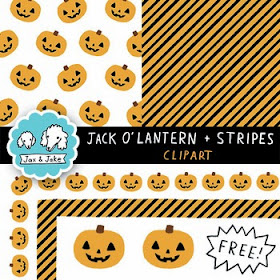  Free Jack O'Lantern and Stripes Halloween Borders and Papers