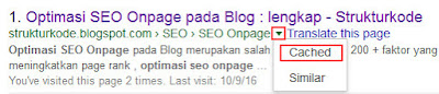 Web Cached Google Artikel blog
