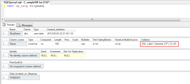 SQL Table Information