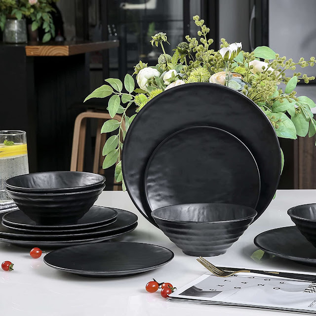 Black Dinnerware Set