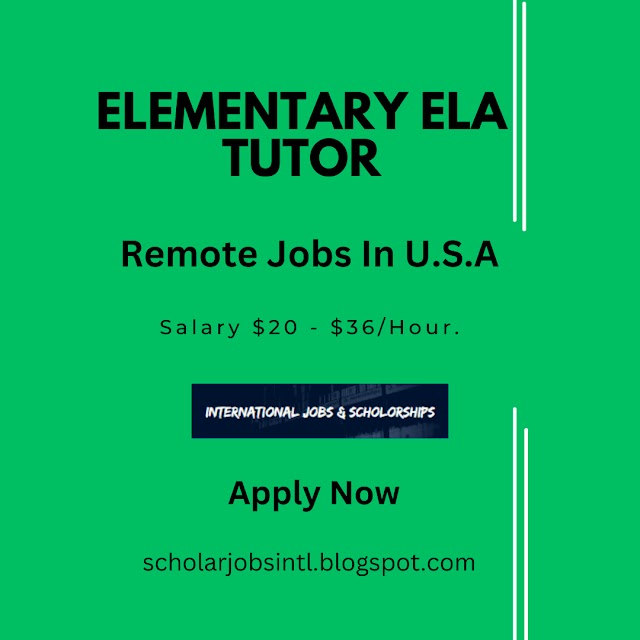Remote Jobs In USA I Elementary ELA Tutor I Online Jobs USA I Latest Remote Jobs