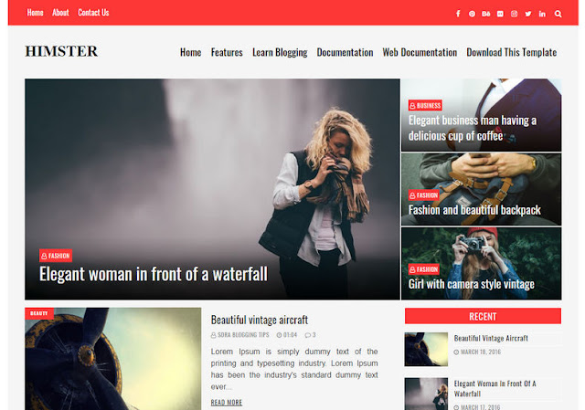 10 Best Free Premium Professional Himster Free Blogger Template 2020