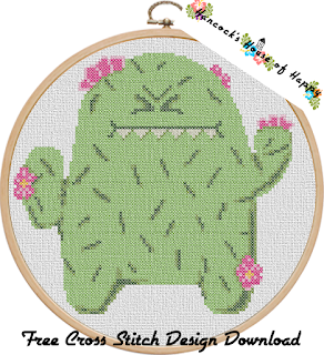 cute grumpy cactus cross stitch pattern