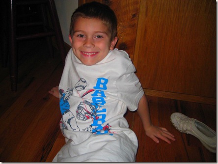 Allen grinning at the camera