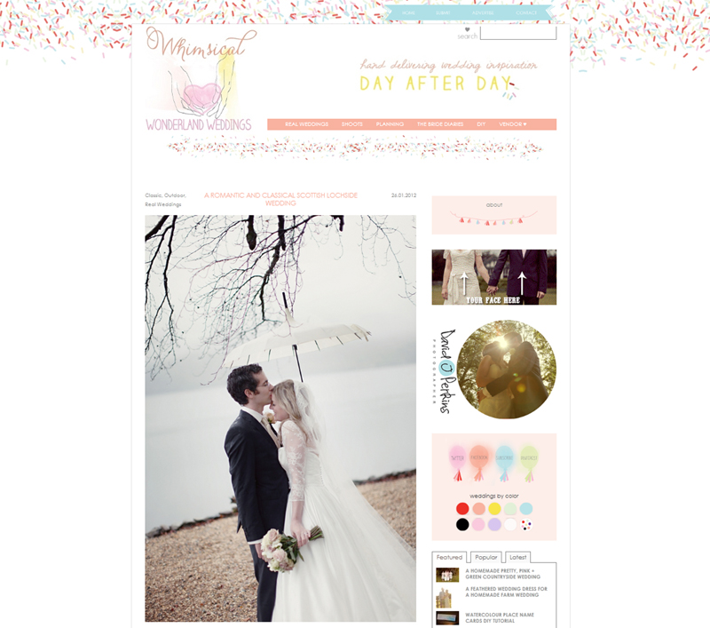 been featured on the amazing Whimsical Wonderland Weddings blog yahoo