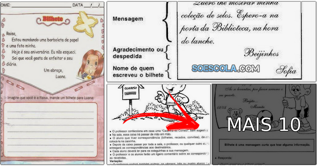 Confira nesta postagem Atividades para trabalhar o gênero textual bilhete, prontas para imprimir.