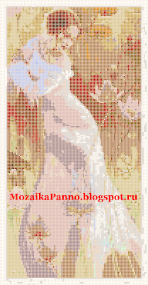 Мозаичное панно «Женщина в лотосах»