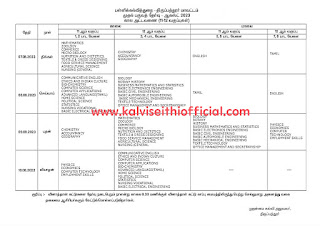 FIRST MID TERM TIME TABLE AUGUST-2023 - கால அட்டவணை - திருப்பத்தூர் மாவட்டம் 