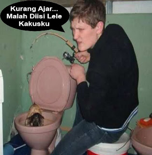 gambar funny mancing toilet