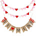 Valentine's Day ''Be Mine'' Burlap Hanging Garland Banner in Heart Design for Valentine Home Party Decorations
