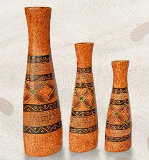 Antique Vase with Batik Design, handicraft design, antique flower vase