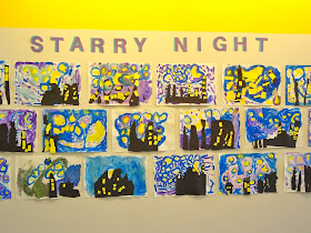 Talking Walls art with kids: Starry Night for 2nd grade