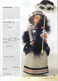 Vestido de Crochê Para Barbie Com Gráfico - Col de Cygne - Robes de Poupées