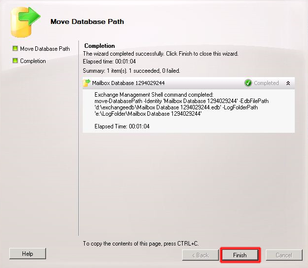 Move-DatabasePath -Identity 'NOMBRE_DE_LA_BD' -EdbFilePath 'D:\RUTA_BD\NOMBRE_DE_LA_BD.edb' -LogFolderPath 'E:\RUTA_LOG'