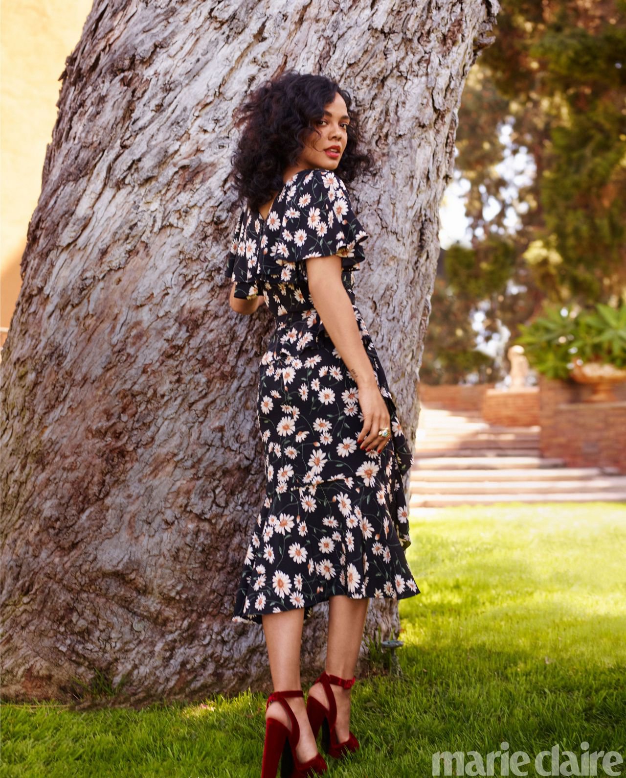 Tessa Thompson beautiful fashion model photo shoot for Marie Claire Magazine July 2019