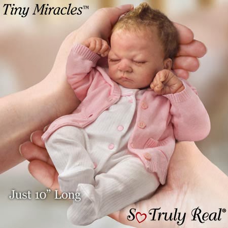 Andrea Arcello Tiny Miracles Ashley Collectible Lifelike Miniature Breathing Baby Doll