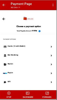 PLI online payment app postinfo payment page screen image