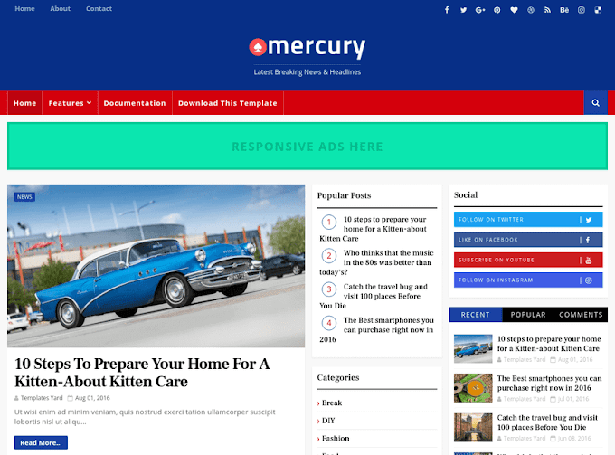 Mercury Blogger Template