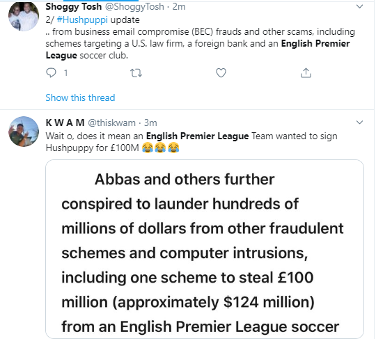 Drama As Hushpuppi was about to steal £100 million from an English Premier League club