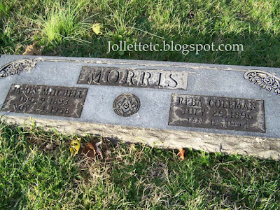 Tombstone Reba Coleman and James Mitchell Morris https://jollettetc.blogspot.com