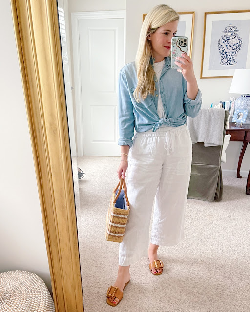 J.Crew Wide-leg seaside pant in linen