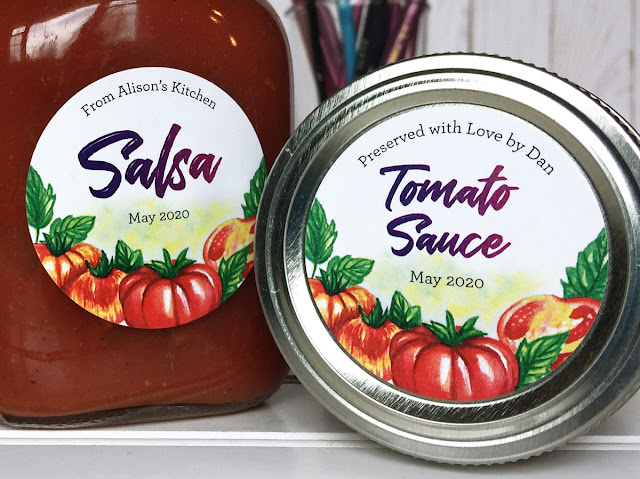 Custom Watercolor Tomato canning jar labels