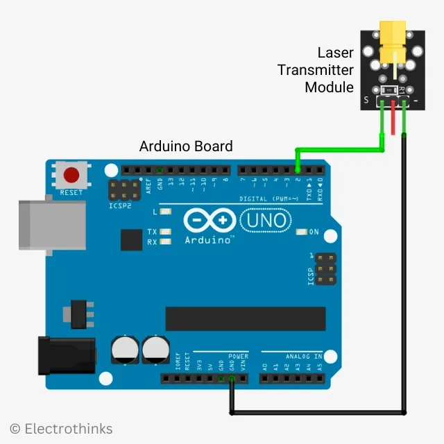 Arduino Laser transmitter module connection diagram