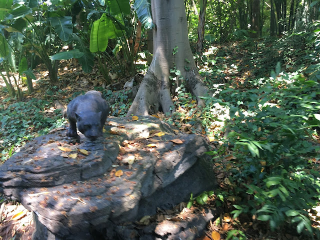 Black Panther Figure in Adventureland Disneyland Railroad Statue