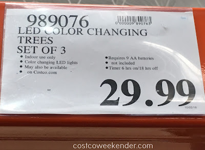 Deal for a set of 3 LED Color Changing Trees at Costco