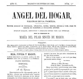 Portada de El Ángel del Hogar, semanario dirigido por María del Pilar Sinués