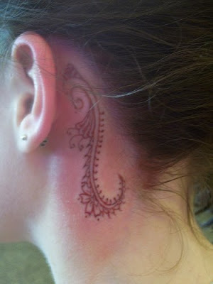 star tattoos behind ear pictures