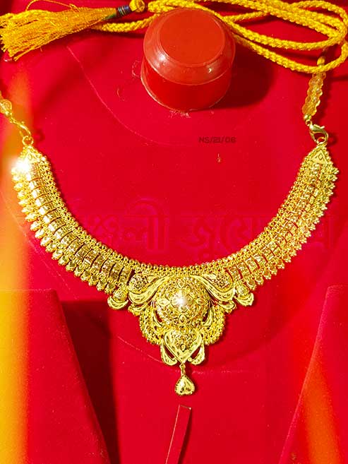 ১ ভরি নতুন মডেল নেকলেস কিনুন (1 Vori/1 Tola Necklace Full Set) 21/22 Karat KDM Price in Bangladesh